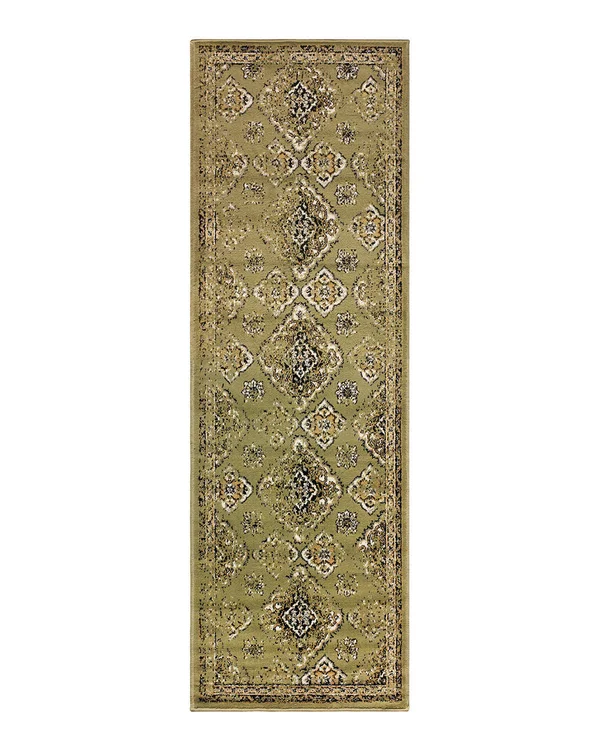 Superior Designer Mayfair Area Rug Green 2.6x8 Runners
