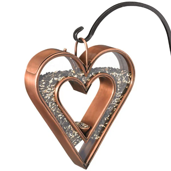 Good Directions Fly-Thru Heart Bird Feeder, Venetian Bronze