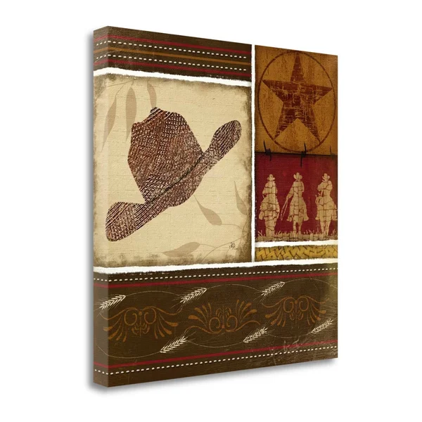 Tangletown Fine Art 'Western Hat - Red' by Jennifer Pugh Graphic Art on Wrapped Canvas