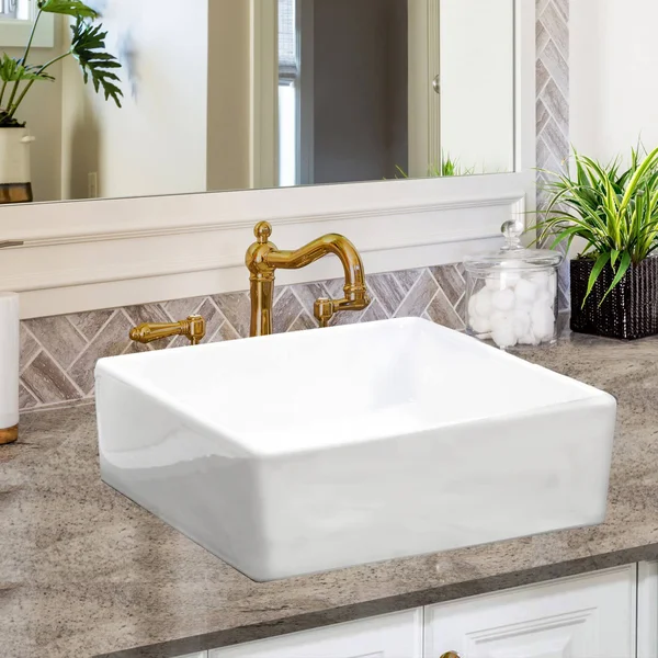 Nantucket Sinks NSV107A Square Vessel Sink White