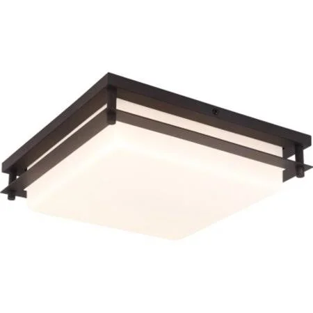 Volume Lighting V2037 Single Light 11x22 Wide Integrated LED Flush Mount Square CE Antique Bronze