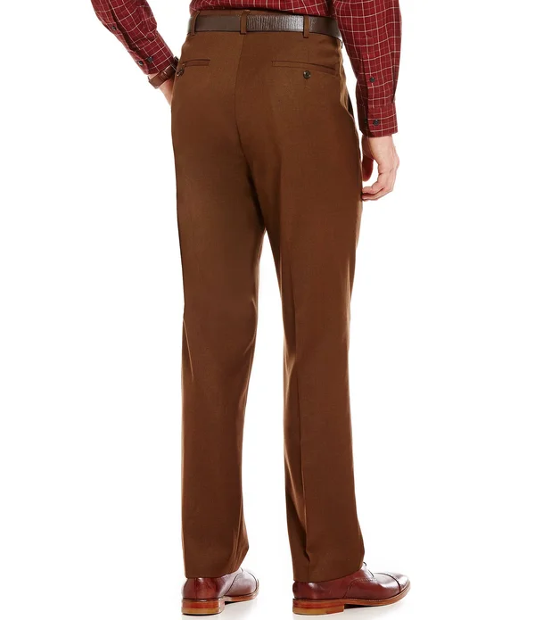 Roundtree Yorke Big Tall Travel Smart Comfort Classic Fit Flat Front Non-Iron Twill Dress Pants - 56 32