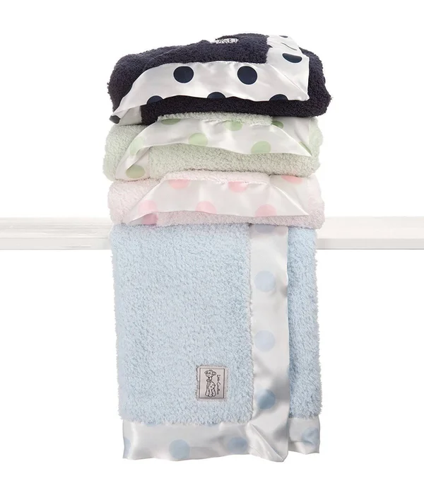 Little Giraffe Chenille New Dot Baby Blanket (Blue)