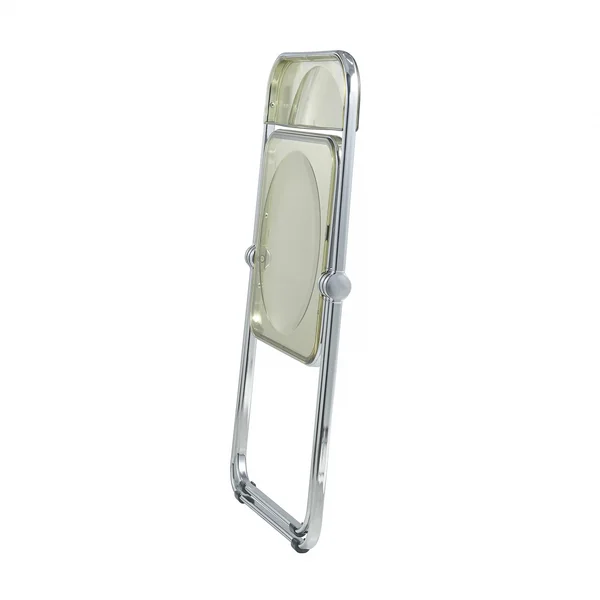 LeisureMod Lawrence Acrylic Folding Chair with Metal Frame Amber - Set of 2