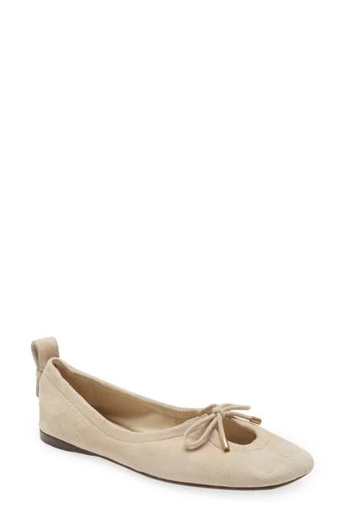 Frame Le Sunset Square Toe Ballet Flat, Size 11.5Us in Crema Suede at Nordstrom