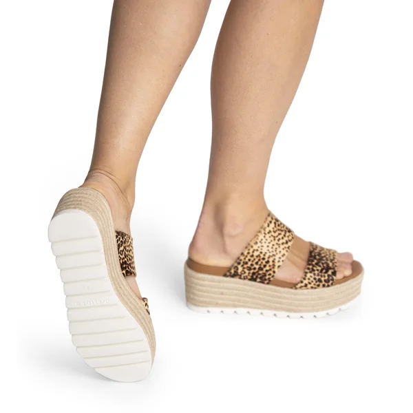 J Slides Quinzel Sandal 7.5, Natural Multi (Cream Black)