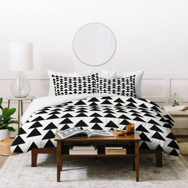 Deny Designs Holli Zollinger Triangles Black Queen Duvet Set - Multi