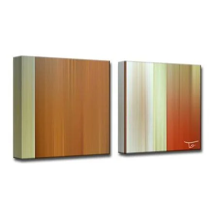 Wrought Studio Blur Stripes LXIII' 2 Piece Painting Print on Wrapped Canvas Set by Tristan Scott - Size: 12 inch H x 24 inch W x