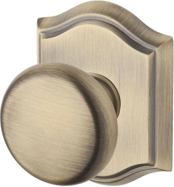 Baldwin EN.ROU.TAR.150 Entry Round Knob & Traditional Arch Rose Satin Nickel