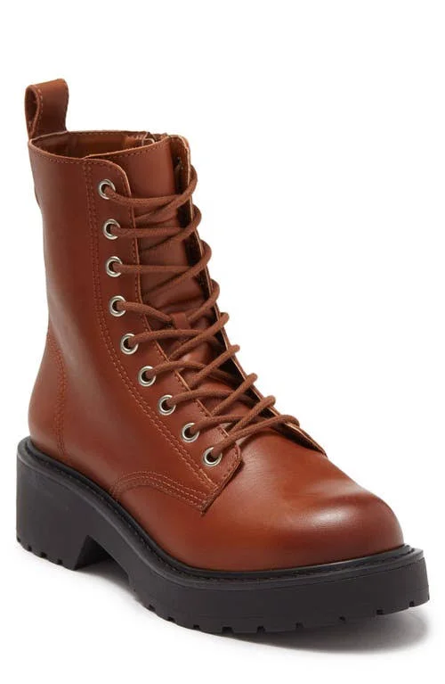 Steve Madden Tornado Boot Cognac Leather, M, 6.5