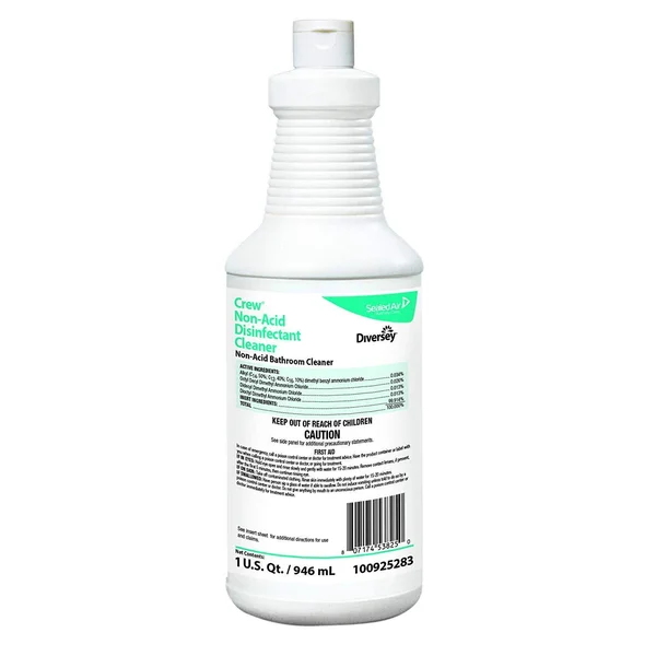 Diversey 100925283 Crew Neutral Non-Acid Bowl and Bathroom Disinfectant, 32 oz. Squeeze Bottle (12 Pack)