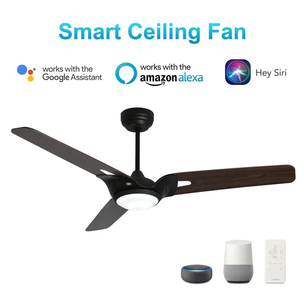 Carro Innovator 56-Inch Indoor/Outdoor Smart Ceiling Fan, Dimmable LED Light Kit & Remote, Works with Alexa/Google Home/Siri