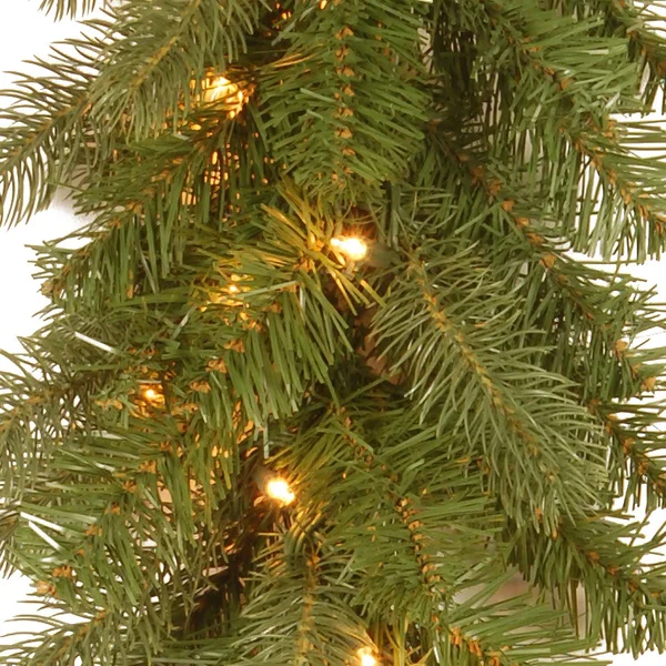 National Tree 9& Downswept Douglas Garland with Clear Lights