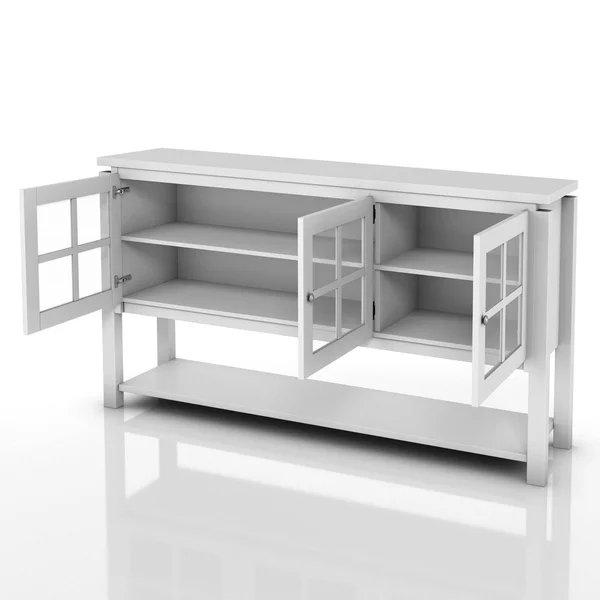 Carita Transitional Windowpane Cabinets Buffet White - HOMES: Inside + Out