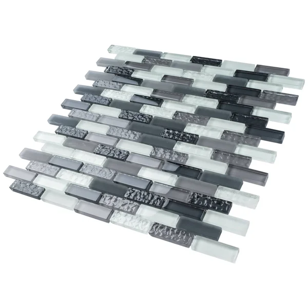 1x22 x 2x22 Glass Brick Joint Mosaic Tile Supreme Tile Color: Gray/Blue
