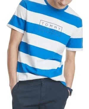 Tommy Hilfiger Men's Summer Series Striped Logo T-Shirt - Red Alert