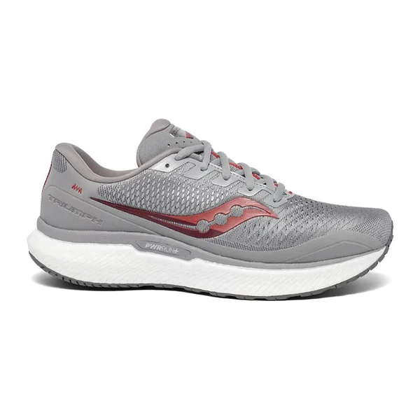 Saucony Men's Triumph 18 Running Shoes - Alloy/Red W - 11.5