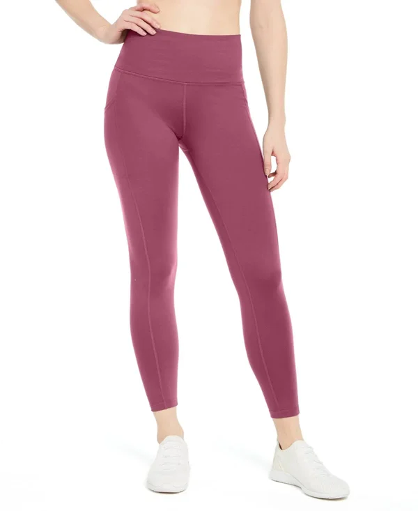 Ideology High-Waist Side-Pocket 7/8 Leggings, Created for Macy&s - Indigo Sea