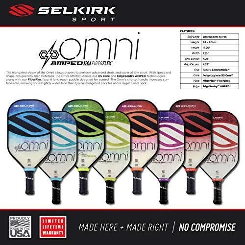 Selkirk Sport Amped Omni Pickleball Paddle, Red
