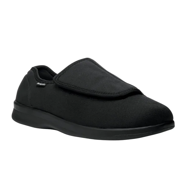 Propet Men's Stretchable Cush &N Foot Slippers, Black, 8.5