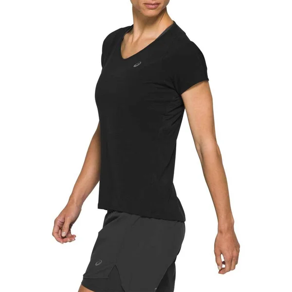 Asics V Neck T Shirt Ladies - Size 14, Black