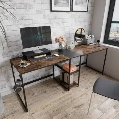 Kaylani Reversible L-Shape Desk 17 Stories Color: Oak/Black