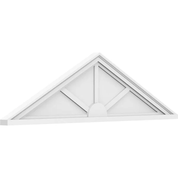 Ekena Millwork PEDPS066X175PKC03 66x22W x 17-1/2x22H x 2x22P (Pitch 6/12) Peaked Cap 3 Spoke Architectural Grade PVC Pediment