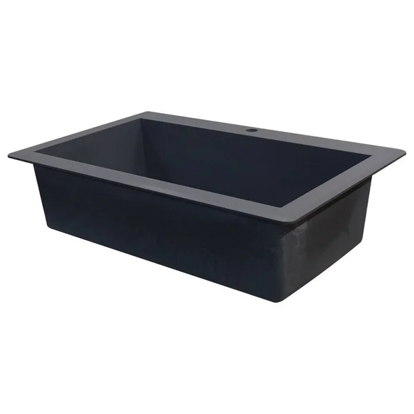 Transolid Radius Drop-In 33-in x 22-in Grey Single Bowl 2-Hole Kitchen Sink in Gray - RTSS3322-17-CA