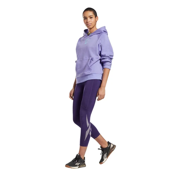 Reebok Women's Purple Workout Ready Vector Leggings Pants - Size: Small