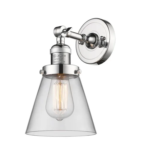 Innovations Lighting Small Cone 1 Light Sconce 203 BK G62 (Black)
