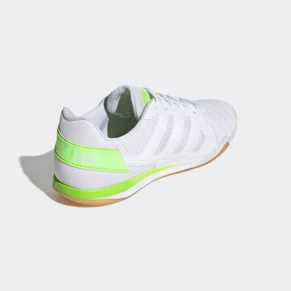 Adidas Top Sala Indoor Soccer Shoe White/White/Green - 12