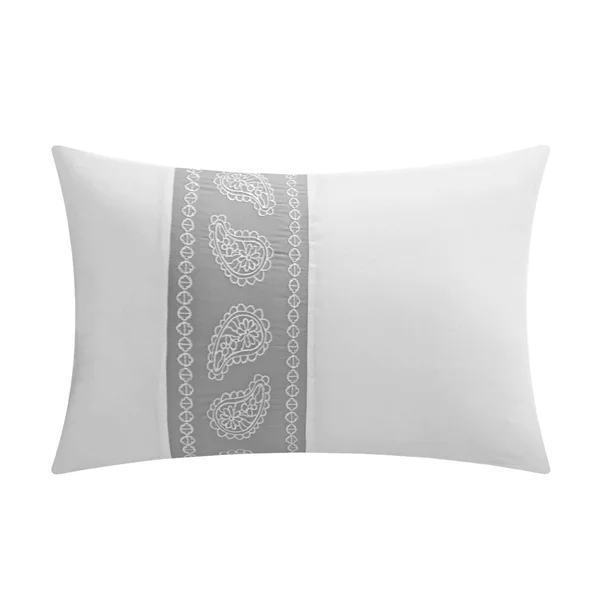 Chic Home Mason 8 Piece Hotel Collection Paisley Comforter Set - Size Queen, White