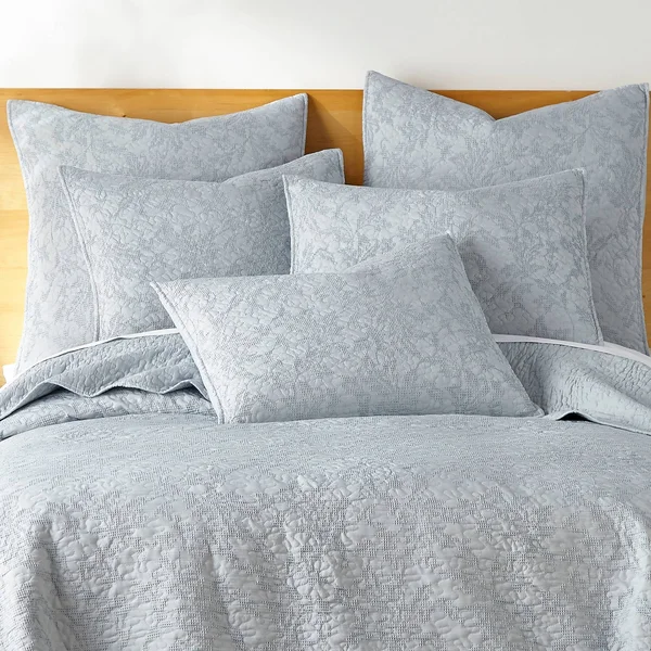 Homthreads Emory Quilt Set & Shams, Light Blue, King