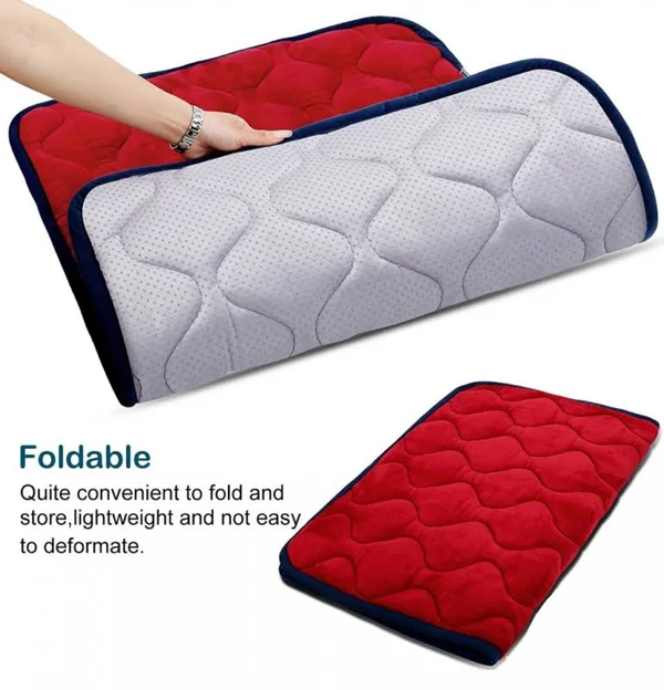 (120cm - Red) - Dog Bed Mat Washable - Soft Fleece Crate Pad - Anti-Slip Matress for Small Medium Large Pets by HeroDog