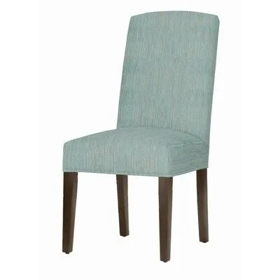 Asbury Upholstered Dining Chair Latitude Run Leg Color: Dark Walnut, Upholstery Color: Fuchsia