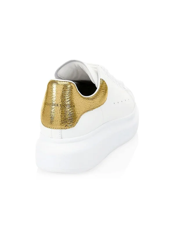 Alexander McQueen Oversized Sneakers - White/Rose Gold, Women's, 37EU, Sneakers & Trainers Chunky & Oversized Dad Sneaker