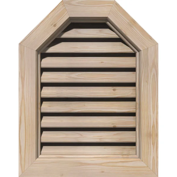 Ekena Millwork GVWOT30X2600SFPPI 30x22W x 26x22H Octagonal Top Gable Vent (35x22W x 31x22H Frame Size): Primed - Functional, Smoo