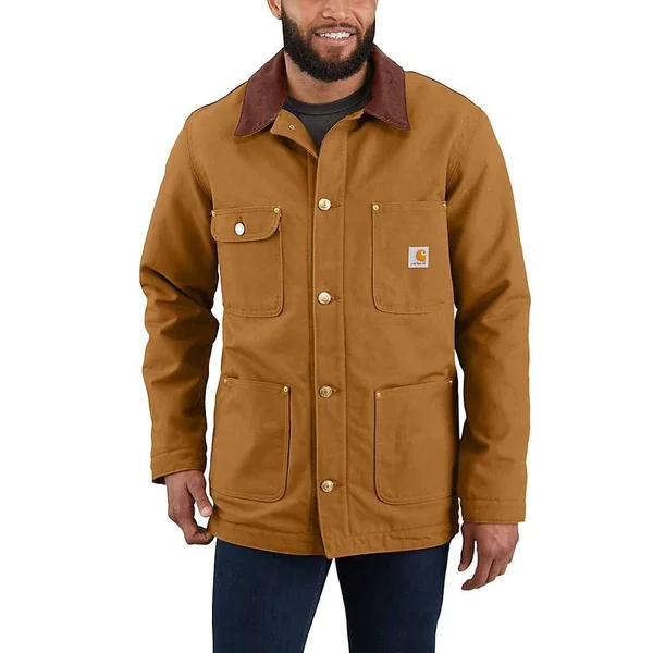 Carhartt Men's Firm Duck Chore Coat - Large Tall - Black