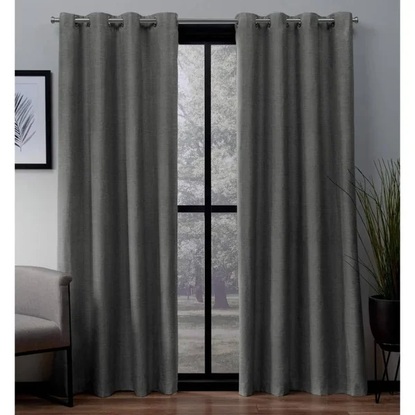 Exclusive Home London Blackout Thermal Window Curtain Panel Pair Black Pearl