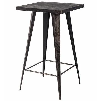 Klahn Bar Height Solid Wood Dining Table Union Rustic Color: Dark Brown