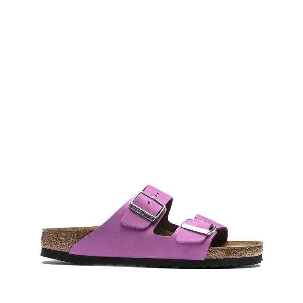 Birkenstock Arizona Nubuck Leather Purple Orchid Two-Strap Sandals