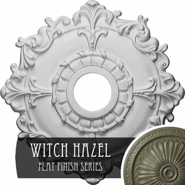 18x22OD x 3 1/2x22ID x 1 1/2x22P Riley Ceiling Medallion (Fits Canopies Up to 4 5/8x22), Hand-Painted Witch Hazel