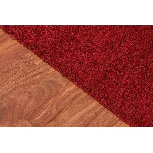 Moon Solid Shag Modern Plush Red Area Rug 5 ft. by 7 ft. - 8& x 10&