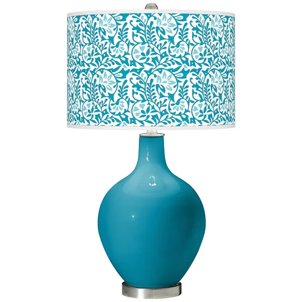 Color + Plus Caribbean Sea Gardenia Ovo Table Lamp - Blue