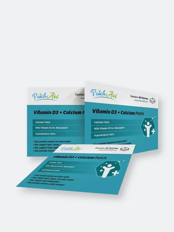 PatchAid Vitamin D3/Calcium Vitamin Patch - White - 12-Month Supply