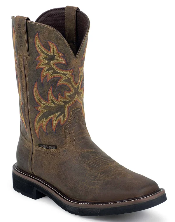 Justin Boots: Men's Steel Toe WK4690 Waterproof Stampede Work Boots