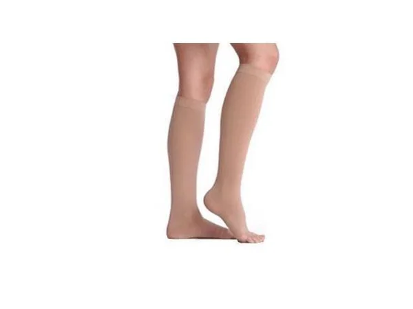 Juzo 2001adpesb10 IV IV Soft Open Toe Knee High Petite 20-30 mmHg with Silicone Border - Black