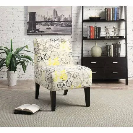 Acme Ollano Accent Chair in Pattern Fabric (Bike) 59438 - Size: 23