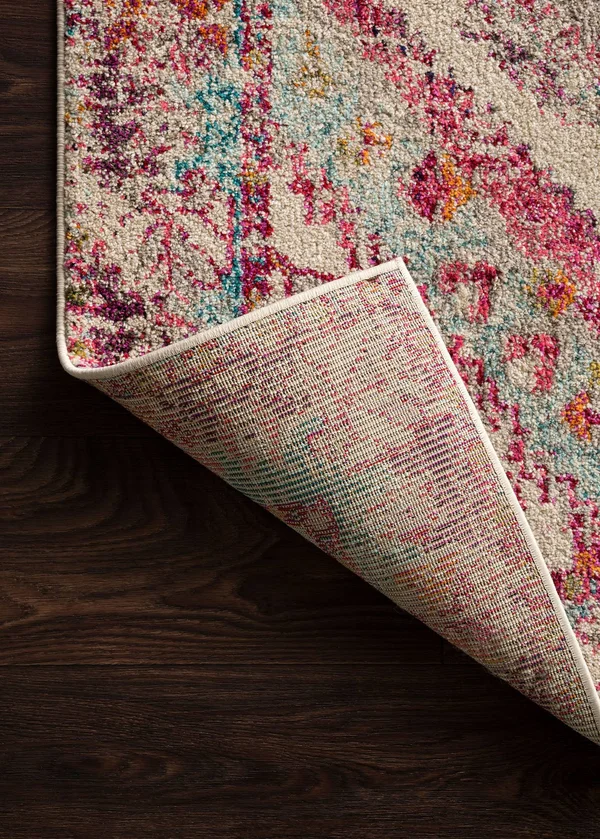 Loloi II Nadia NN-03 5&1x22 x 7&7x22 Aqua, Pink Rug