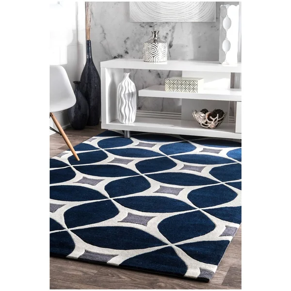 nuLOOM Gabriela Contemporary Runner Rug, 2& 6x22 x 10&, Navy